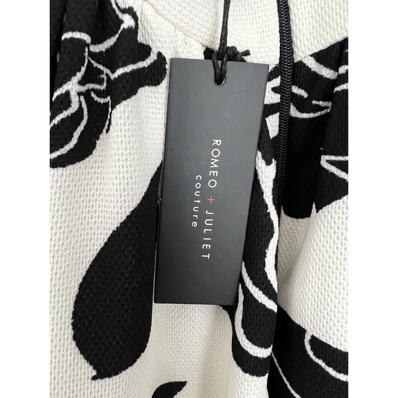 NWT Romeo & Juliet Couture Black Ivory Damask Halter Dress Cross Back St… - Picture 6 of 7